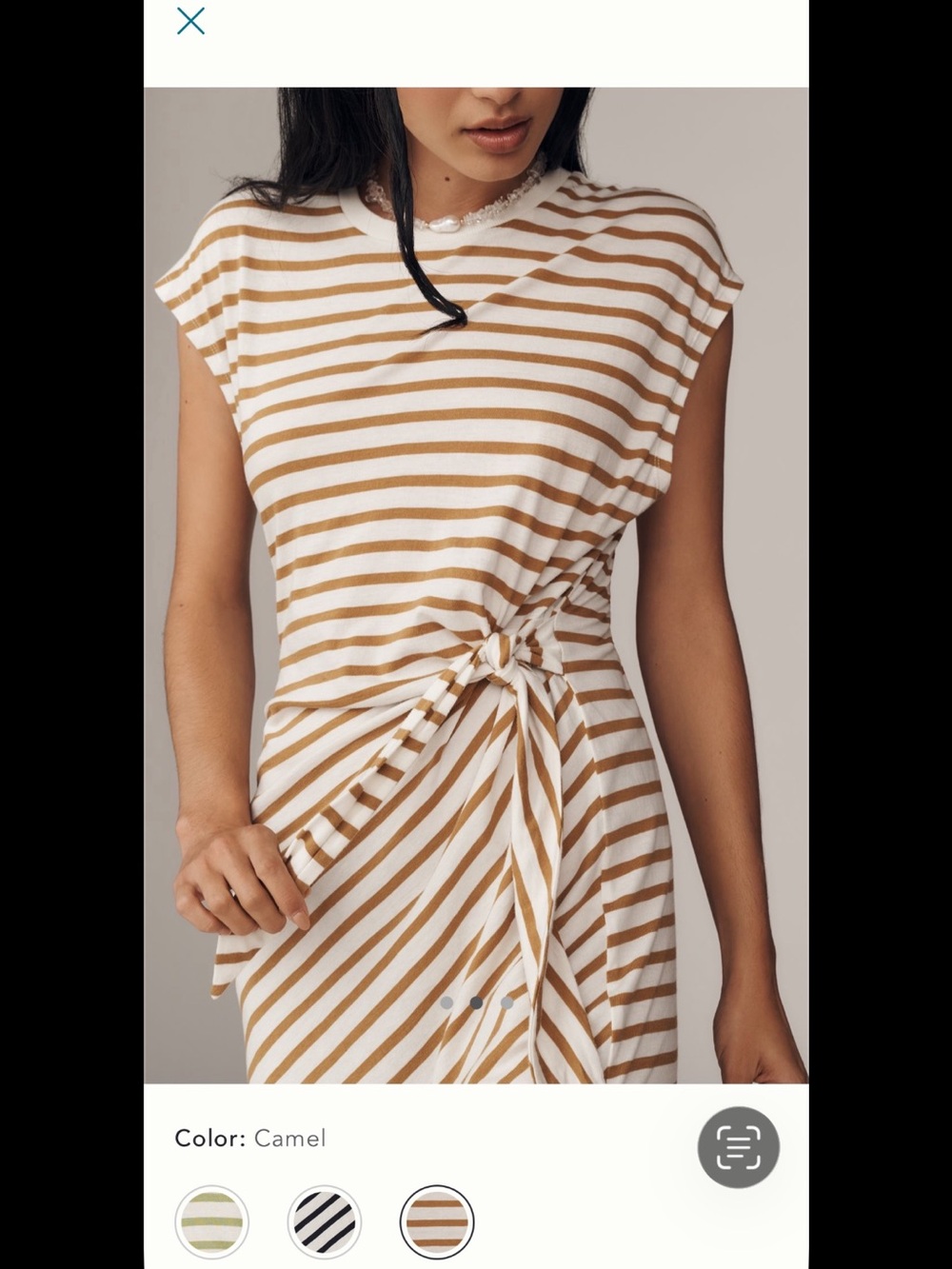 Anthropologie Daily Practice Tie-Waist muscle sleeve midi Dress XL